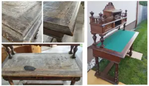 Felújított ónémet asztal. Bútorfelújítás, restaurálás.